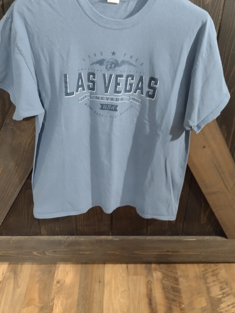 Light Blue Las Vegas Graphic Short Sleeve Tee